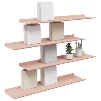 Wandregal mit Regal Wandmontiert 4 pcs Rosa 80 x 18 x 2,5 cm