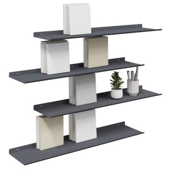 Wandregal mit Regal 4 pcs Anthrazit 80 x 18 x 2,5 cm