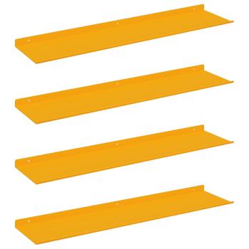 ARDEBO.de - Wandregal mit Regal 4 pcs Senfgelb 80 x 18 x 2,5 cm