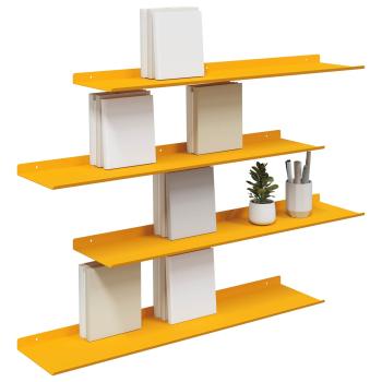 Wandregal mit Regal 4 pcs Senfgelb 80 x 18 x 2,5 cm