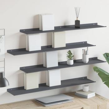 ARDEBO.de - Wandregal mit Regal 4 pcs Anthrazit 100 x 18 x 2,5 cm