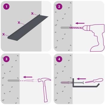 Wandregal mit Regal 4 pcs Anthrazit 100 x 18 x 2,5 cm