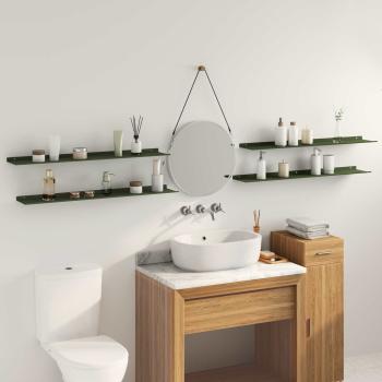 Wandregal mit Regal 4 pcs Olive Grün 100 x 18 x 2,5 cm