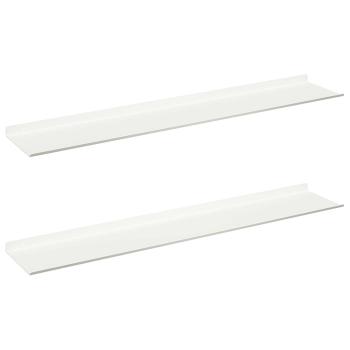 Wandregal mit Regal Wandmontiert 2 pcs Weiß 100 x 18 x 2,5 cm