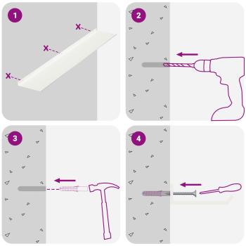 Wandregal mit Regal Wandmontiert 2 pcs Weiß 100 x 18 x 2,5 cm