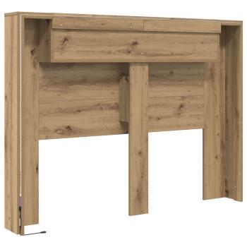 Kopfteil-Schrank mit LED Artisan-Eiche Holzwerkstoff