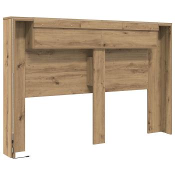Kopfteil-Schrank mit LED Artisan-Eiche 160 x 16,5 x 103,5 cm
