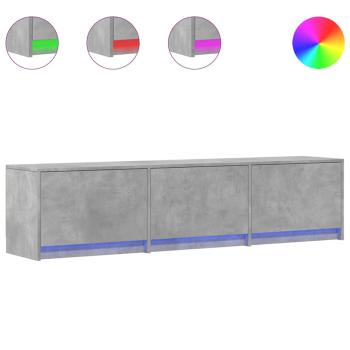 TV-Schränk mit LED Beton 165 x 34 x 40 cm Holzwerkstoff