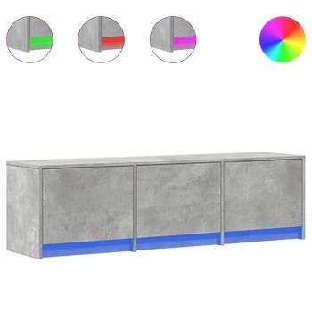 TV-Schränk mit LED Beton 140 x 34 x 40 cm Holzwerkstoff