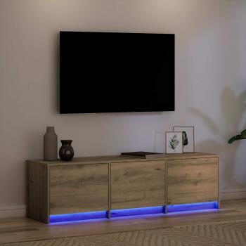 TV-Schränk mit LED Artisan-Eiche 140 x 34 x 40 cm Holzwerkstoff