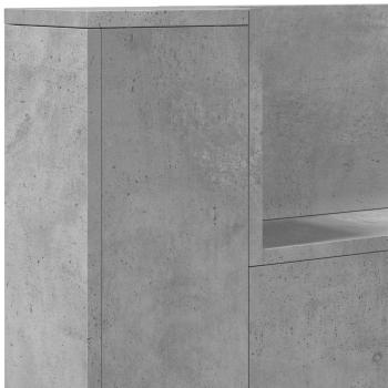 Kopfteil-Schrank mit LED mit Regal Beton 180 x 16,5 x 103,5 cm