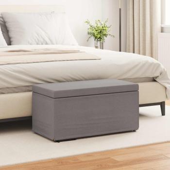 ARDEBO.de - Hocker Taupe 81 x 41 x 40 cm Stoff und Pressholz