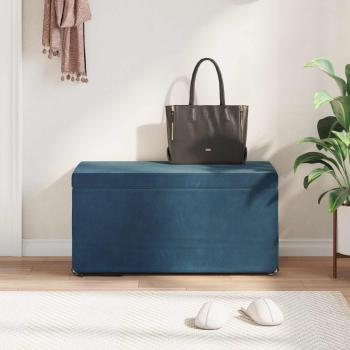 Hocker Blau 81 x 41 x 40 cm Samt und Engineering Holz