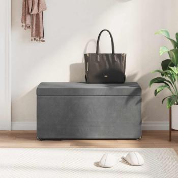 Hocker Dunkelgrau 81 x 41 x 40 cm Samt und Engineering Holz