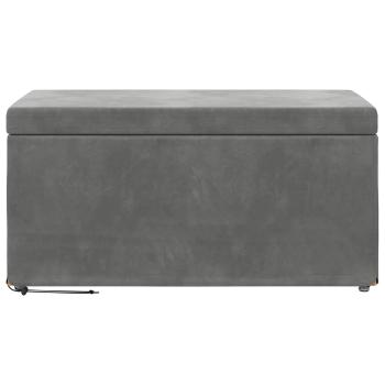 Hocker Dunkelgrau 81 x 41 x 40 cm Samt und Engineering Holz