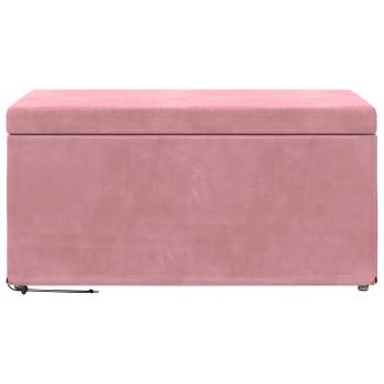 Hocker Rosa 81 x 41 x 40 cm Samt und Engineering Holz