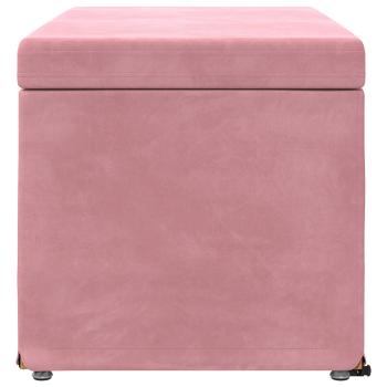 Hocker Rosa 81 x 41 x 40 cm Samt und Engineering Holz