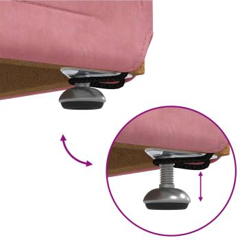 Hocker Rosa 81 x 41 x 40 cm Samt und Engineering Holz