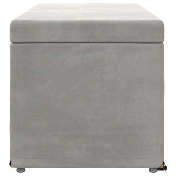 Hocker Hellgrau 101 x 41 x 40 cm Samt und Engineering Holz