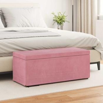 ARDEBO.de - Hocker Rosa 101 x 41 x 40 cm Samt und Engineering Holz