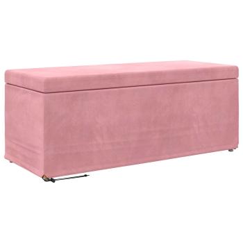 Hocker Rosa 101 x 41 x 40 cm Samt und Engineering Holz