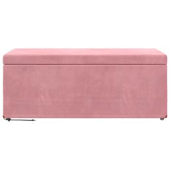 Hocker Rosa 101 x 41 x 40 cm Samt und Engineering Holz