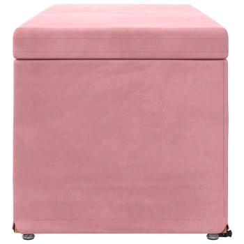 Hocker Rosa 101 x 41 x 40 cm Samt und Engineering Holz