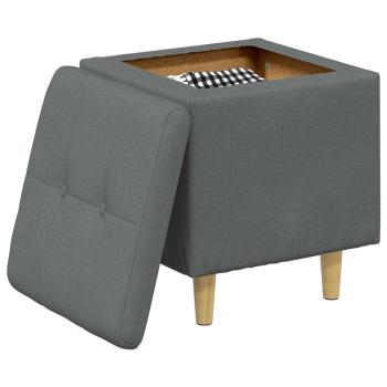 Ottoman mit Stauraum Dunkelgrau 40 x 40 x 45 cm Stoff