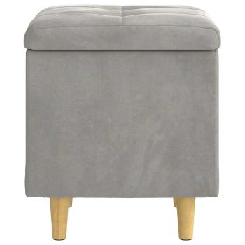 Aufbewahrungsottomane mit Kissen Hellgrau 40 x 40 x 45 cm Samt