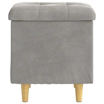 Aufbewahrungsottomane mit Kissen Hellgrau 40 x 40 x 45 cm Samt