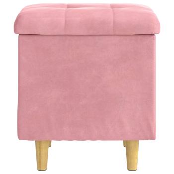 Aufbewahrungsottomane mit Kissen Rosa 40 x 40 x 45 cm Samt