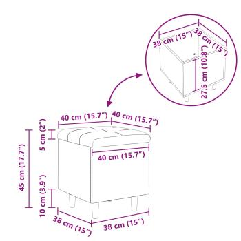 Aufbewahrungsottomane Grau 40 x 40 x 45 cm Kunstleder