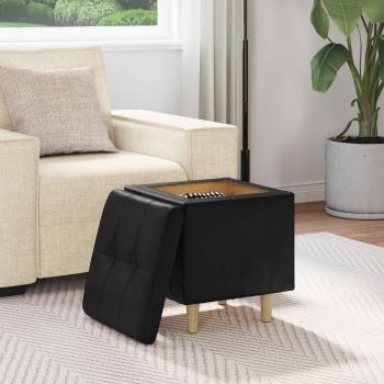 Ottoman mit Stauraum Schwarz 40 x 40 x 45 cm Kunstleder