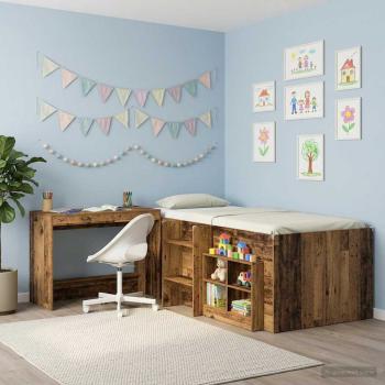 Bett-Schreibtisch Altholz Holzwerkstoff 100 x 45 x 75 cm