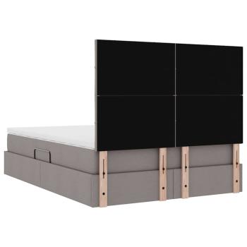 Bett mit Stauraum und LED mit LED Taupe 140 x 190 cm Polyester