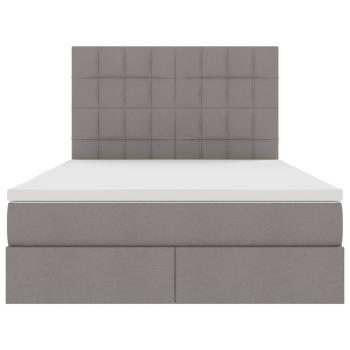 Bett mit Stauraum und LED mit LED Taupe 140 x 190 cm Polyester