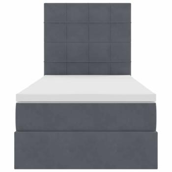 Bett mit Stauraum und LED mit LED Dunkelgrau 90 x 200 cm Samt