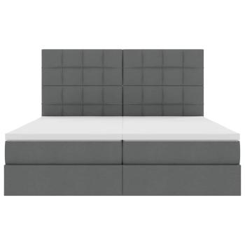 Bett mit LED-Lichtleisten Dunkelgrau 180 x 200 cm Stoff