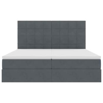 Bett mit LED-Lichtleisten Dunkelgrau 180 x 200 cm Samt