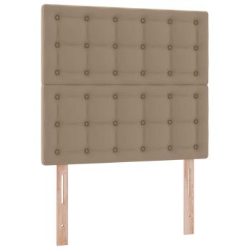 Bett mit Stauraum und LED Cappuccino 90 x 200 cm Kunstleder