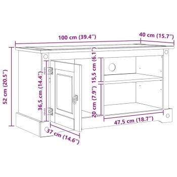 TV-Schränk Corona Weiß 100 x 40 x 52 cm Massives Kiefernholz