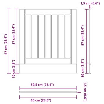 Küchenschrank Schwarz Eichen-Optik 60 x 1,5 x 67 cm