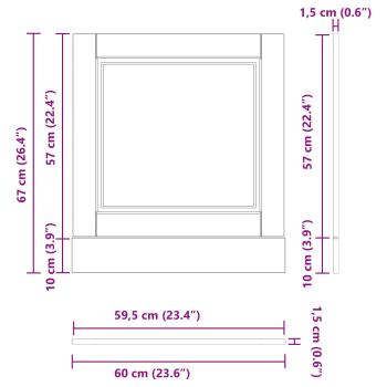 Küchenschrank Schwarz Eichen-Optik 60 x 1,5 x 67 cm