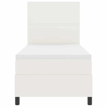 LED Boxspringbett Creme und Weiß 100 x 200 cm Cordstoff