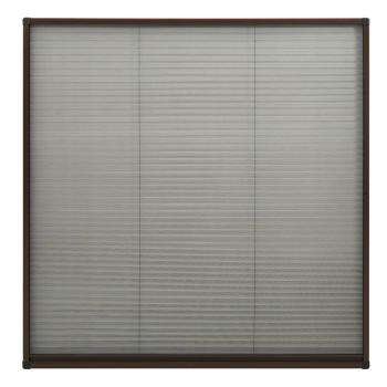 Insektenschutz-Plissee für Fenster Aluminium Braun 120x120 cm