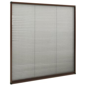 Insektenschutz-Plissee für Fenster Aluminium Braun 120x120 cm