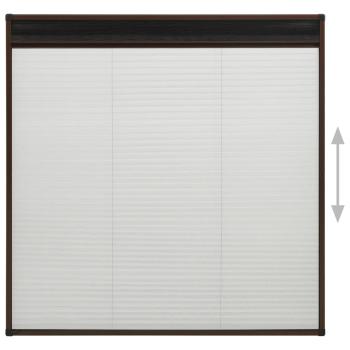 Insektenschutz-Plissee für Fenster Aluminium Braun 120x120 cm