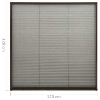 Insektenschutz-Plissee für Fenster Aluminium Braun 120x120 cm