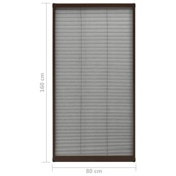 Insektenschutz-Plissee für Fenster Aluminium Braun 80x160 cm