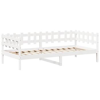 ARDEBO.de - Tagesbett und Bank mit Dach Weiß 80x200 cm Kiefernholz